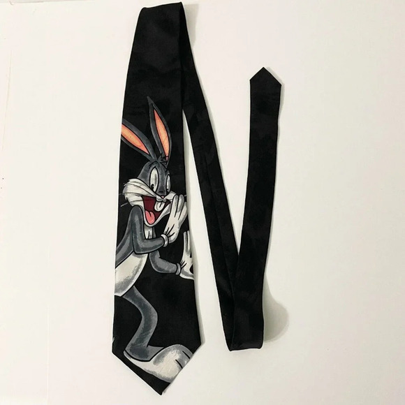 Vintage 1995 Looney Tunes Mania Mens Necktie Bugs Bunny 56 Inch - Picture 1 of 16